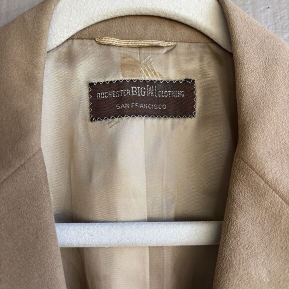 Vintage Lanvin Paris FeatherSuede Blazer 40R Camel Tan Coat Tailored in USA - Picture 4 of 10
